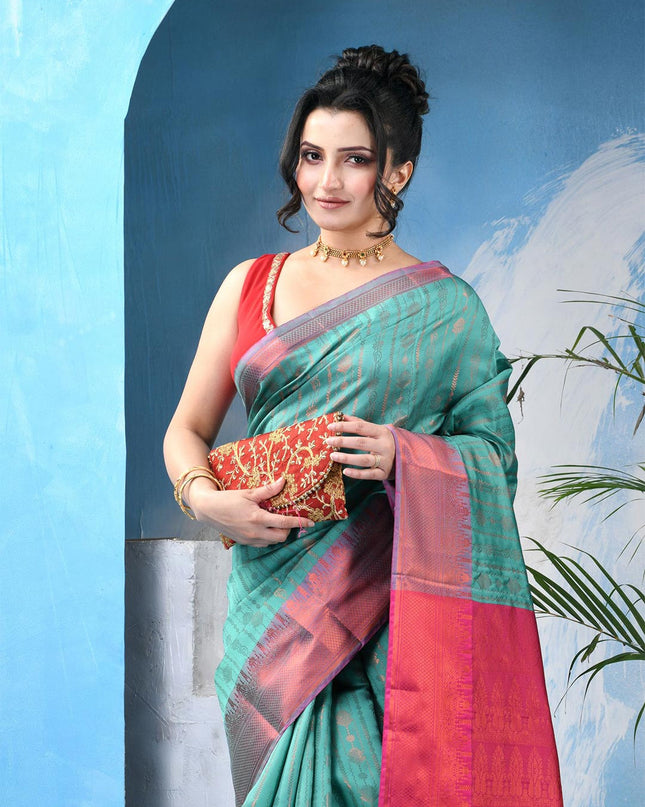 DESH BIDESH Woven Design Zari Tissue Kanjeevaram Saree