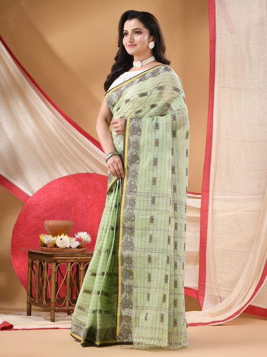 DESH BIDESH Ethnic Motifs Pure Cotton Saree for Women