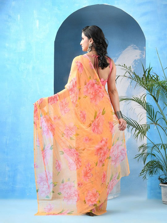 DESH BIDESH Women Floral Printed Bandhani Saree