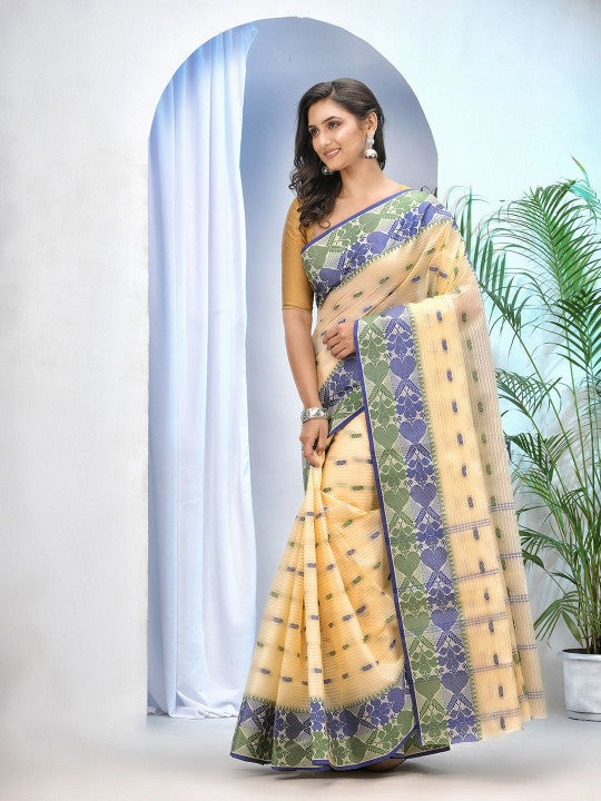 DESH BIDESH Women Ethnic Motifs Pure Cotton Taant Saree