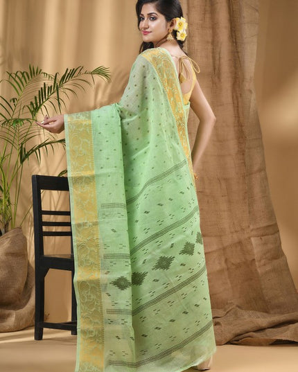 DESH BIDESH Ethnic Motifs Pure Cotton Block Print Saree - Traditional Indian Attire