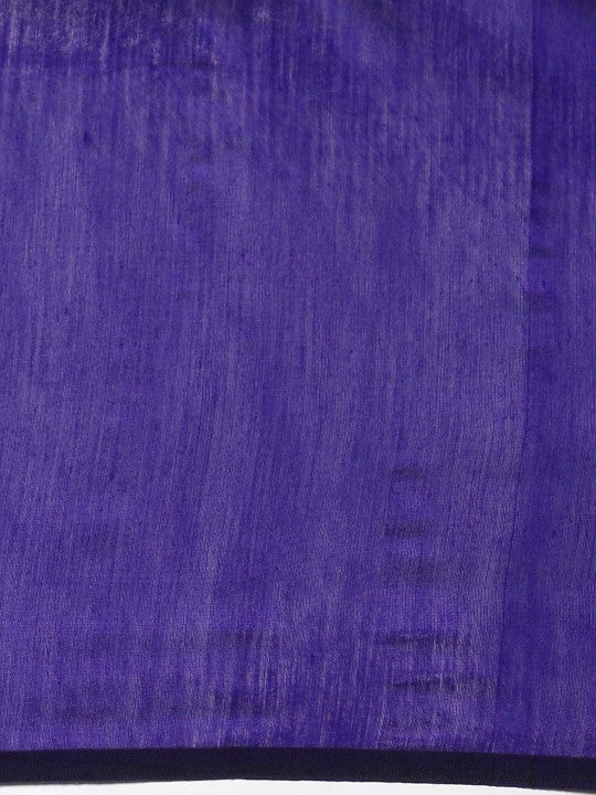 Exquisite Striped Silk Cotton Saree in Royal Blue and Lush Green