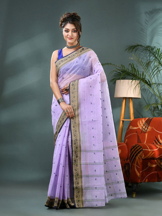 DESH BIDESH Woven Design Zari Pure Cotton Saree