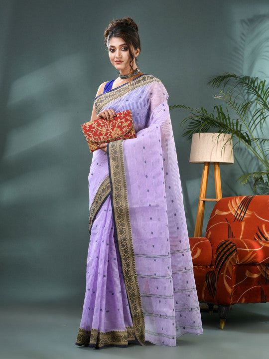 DESH BIDESH Woven Design Zari Pure Cotton Saree