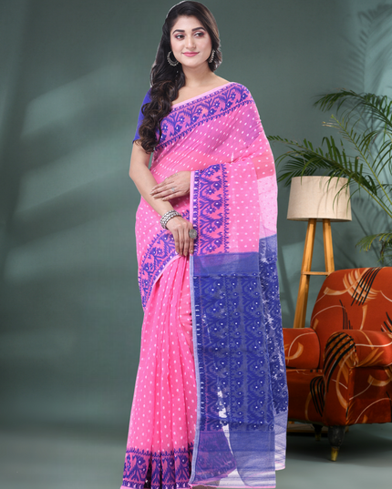 Women’s Dhakai Jamdani Saree – Hajar Buti Design