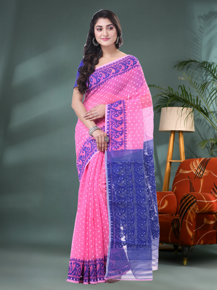 Women’s Dhakai Jamdani Saree – Hajar Buti Design