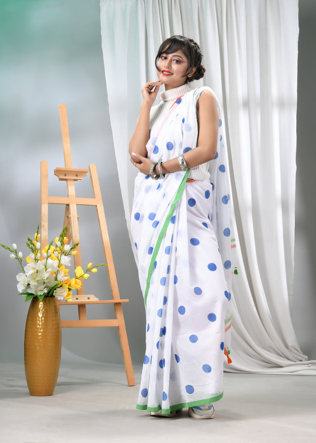 Tri Color Cotton Saree for Independence Day Soft Pure Mulmul Saree