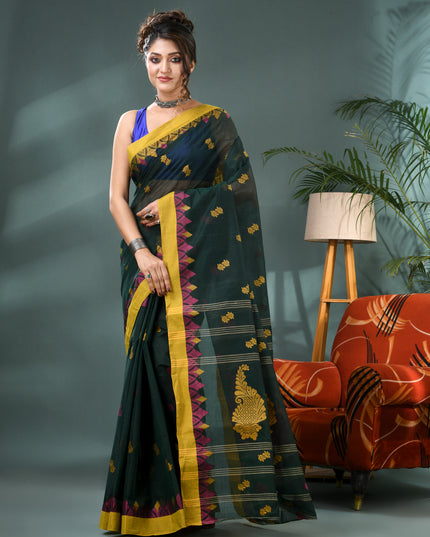 Women Pure Cotton Handloom Tant Saree – Patralekha Design (No Blouse Piece)