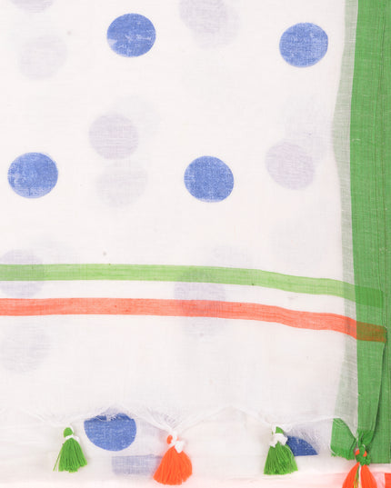 Tri Color Cotton Saree for Independence Day Soft Pure Mulmul Saree