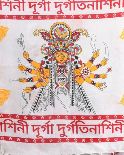 DESH BIDESH Traditional Printed Pure Cotton Saree with Unstitched Blouse Piece