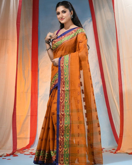 DESH BIDESH Pure Cotton Woven Design Saree with Intricate Border