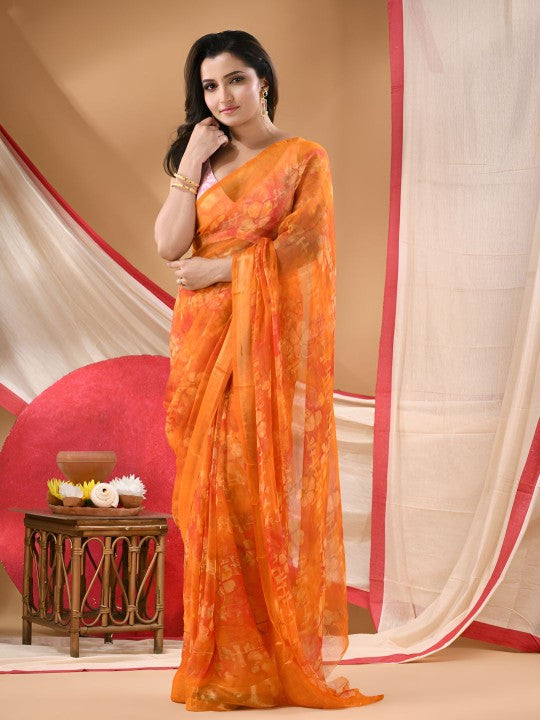 DESH BIDESH Noor-e-Zari Floral Printed Zari Saree