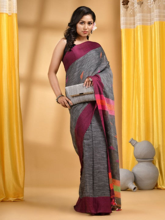DESH BIDESH Woven Design Pure Cotton Taant Saree - Sarees for Women 33740247