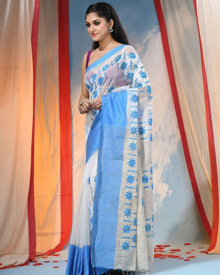 DESH BIDESH Floral Zari Pure Cotton Saree for Women - Traditional Indian Attire