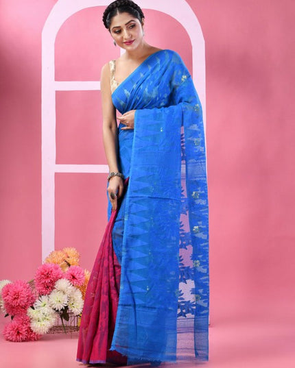 DESH BIDESH Paisley Handloom Jamdani Saree