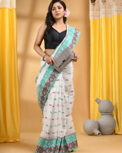 DESH BIDESH Woven Design Pure Cotton Taant Saree