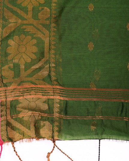 DESH BIDESH Women's Woven Design Zari Cotton Silk Saree