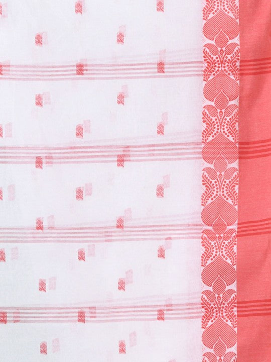 DESH BIDESH Elegant Woven Design Taant Saree with Unstitched Blouse Piece