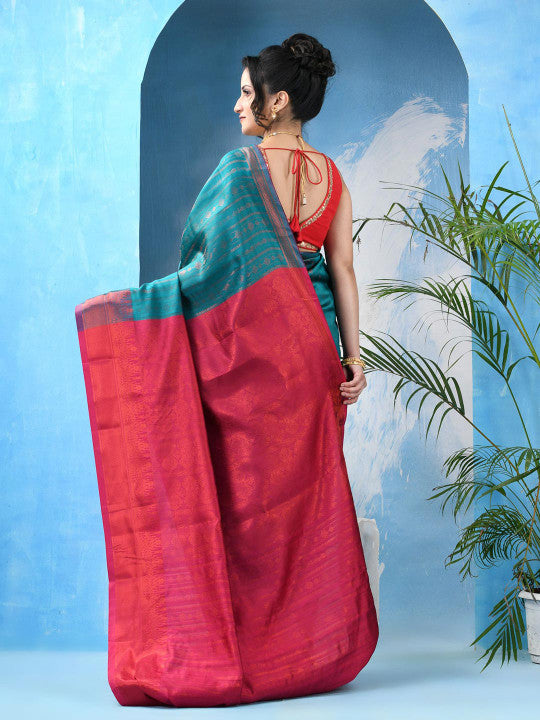 DESH BIDESH Woven Design Zari Kanjeevaram Saree