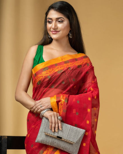 DESH BIDESH Woven Design Pure Cotton Taant Saree