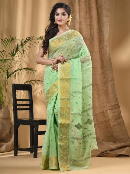 DESH BIDESH Ethnic Motifs Pure Cotton Block Print Saree - Traditional Indian Attire