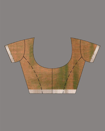 Exquisite Green and Pink Embroidered Tissue Saree with Blouse Piece