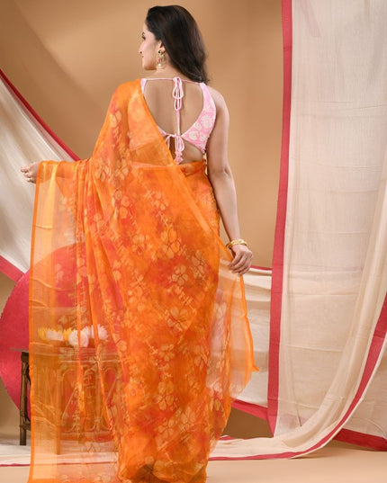 DESH BIDESH Noor-e-Zari Floral Printed Zari Saree