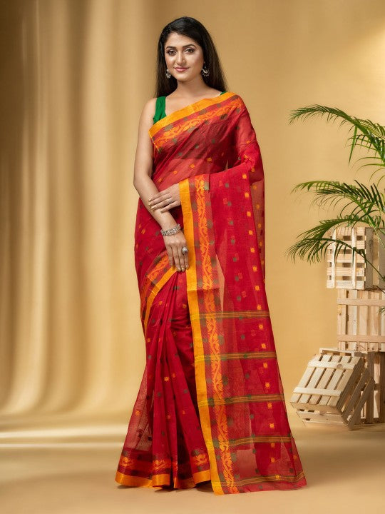 DESH BIDESH Woven Design Pure Cotton Taant Saree