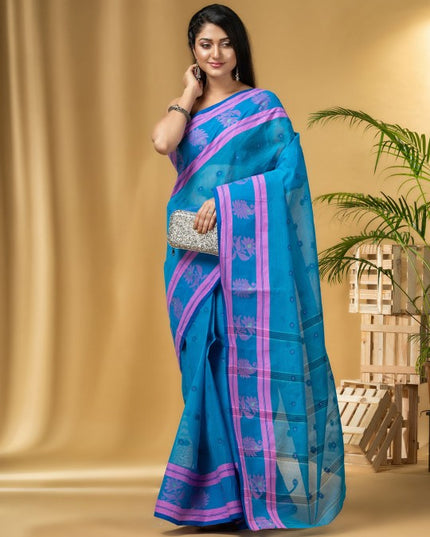 DESH BIDESH Ethnic Motifs Printed Pure Cotton Taant Saree