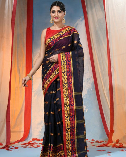 DESH BIDESH Stylish Woven Design Pure Cotton Saree with Elegant Border