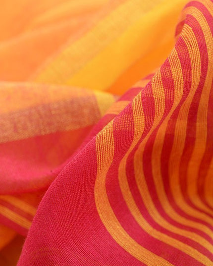 DESH BIDESH Pink & Yellow Silk Cotton Sequinned Saree