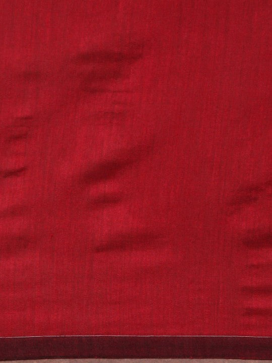 Exquisite Dual-Tone Silk Cotton Saree with Tassel Embellishments and Unstitched Blouse Piece