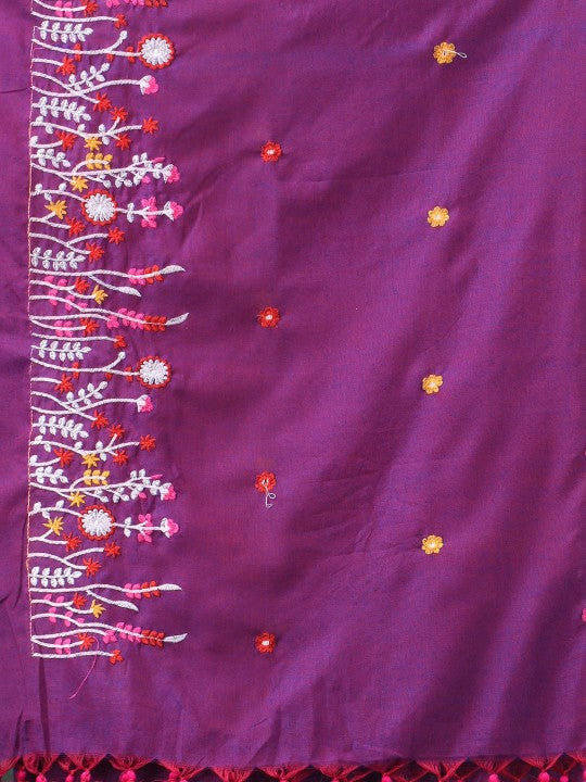 DESH BIDESH Floral Embroidered Pure Cotton Saree
