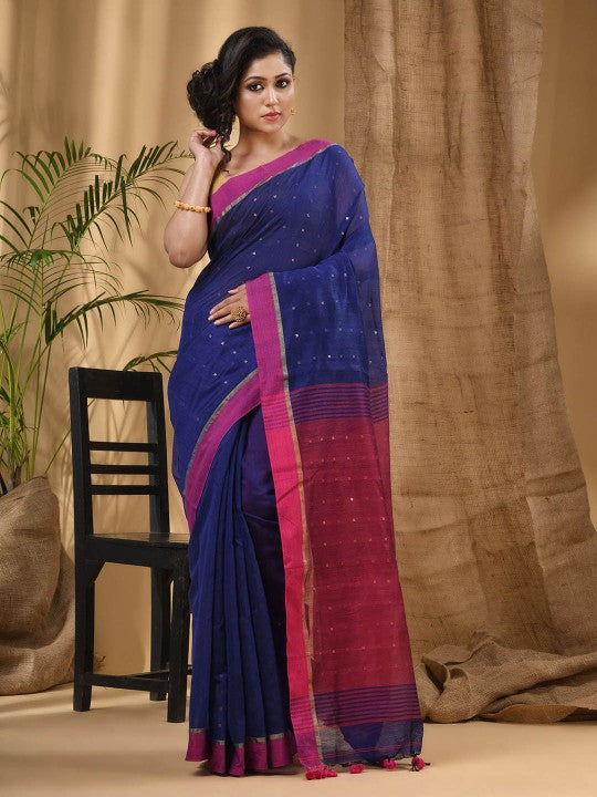 DESH BIDESH Embellished Sequinned Taant Saree