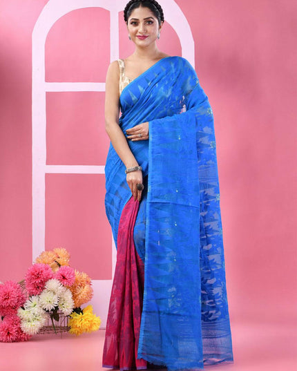 DESH BIDESH Paisley Handloom Jamdani Saree