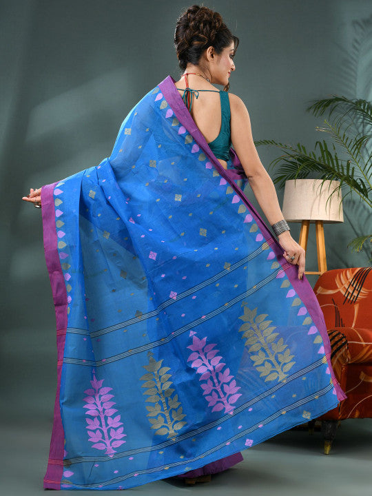 DESH BIDESH Woven Design Pure Cotton Taant Saree
