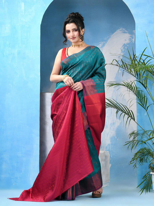 DESH BIDESH Woven Design Zari Kanjeevaram Saree