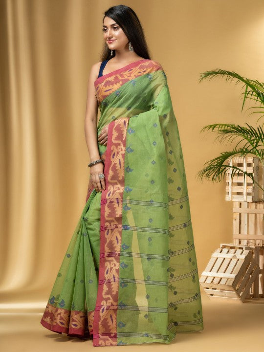 DESH BIDESH Ethnic Motifs Pure Cotton Handloom Saree