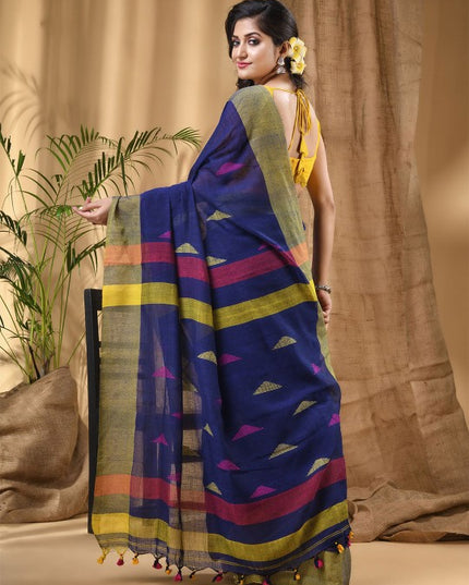 Desh Bidesh Pure Cotton Woven Design Handloom Taant Saree