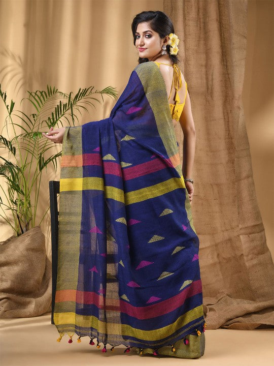 Desh Bidesh Pure Cotton Woven Design Handloom Taant Saree