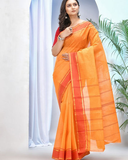 DESH BIDESH Zari Pure Cotton Taant Saree