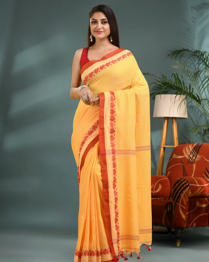 Women’s Traditional Bengali Tant Handloom Cotton Saree – Loveria Design
