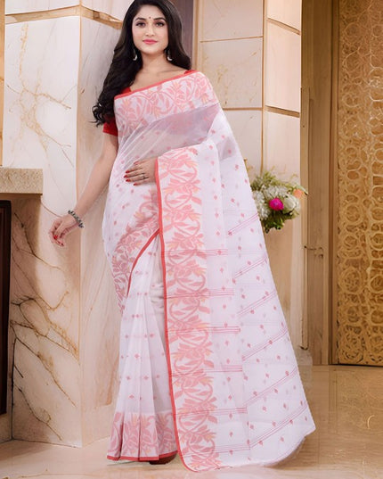 DESH BIDESH Floral Zari Pure Cotton Saree