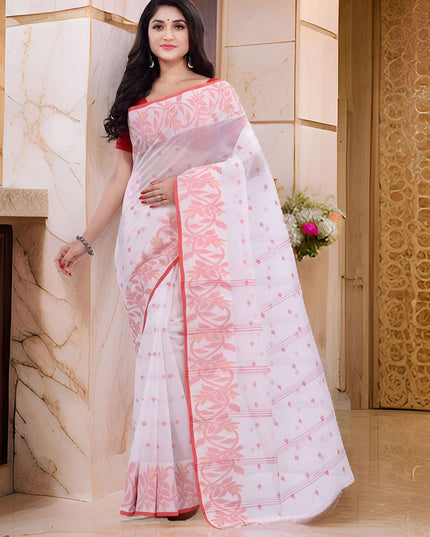 DESH BIDESH Floral Zari Pure Cotton Saree