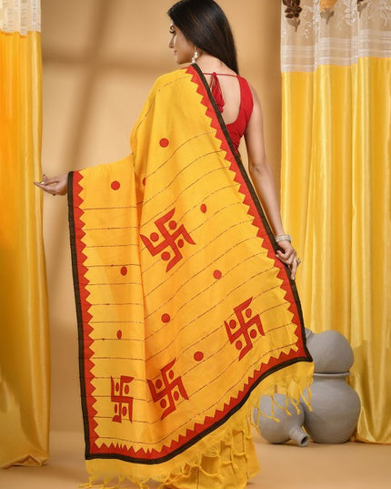 DESH BIDESH Pure Cotton Handloom Taant Saree