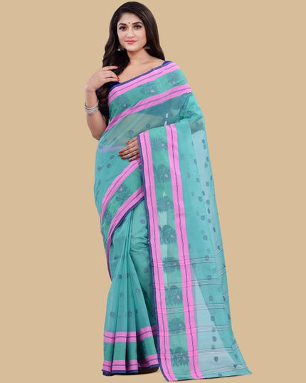 DESH BIDESH Woven Design Pure Cotton Taant Saree