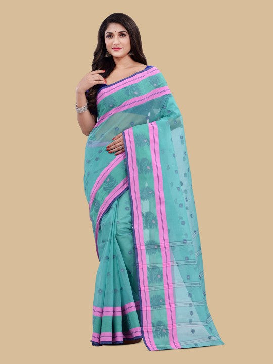 DESH BIDESH Woven Design Pure Cotton Taant Saree