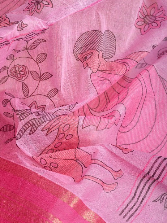Woven Design Pure Cotton Shakuntala Printed Taant Saree