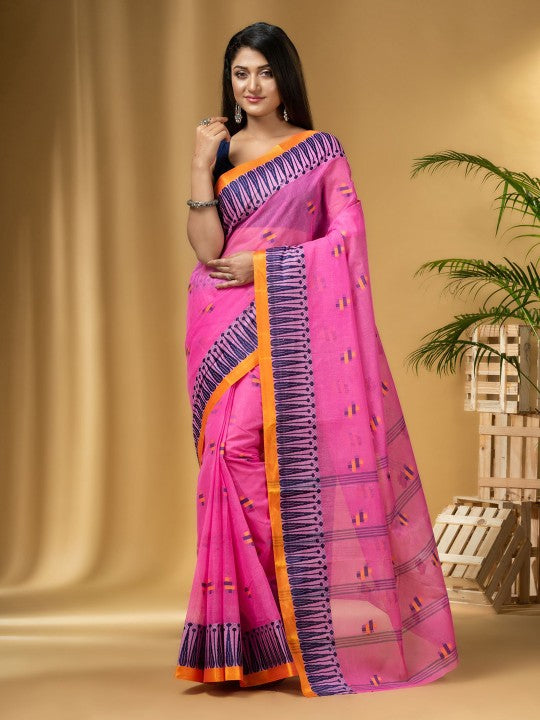 DESH BIDESH Woven Design Pure Cotton Taant Saree