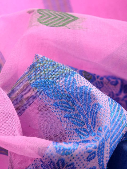 Desh Bidesh Pure Cotton Woven Design Handloom Taant Saree